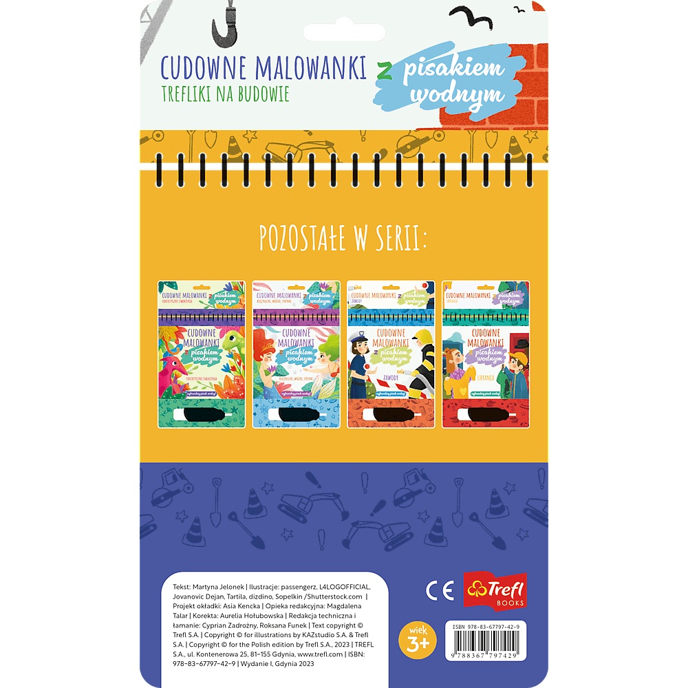 Książka Aktywizująca Trefliki Na Budowie. Cudowne Malowanki Z Pisakiem Wodnym