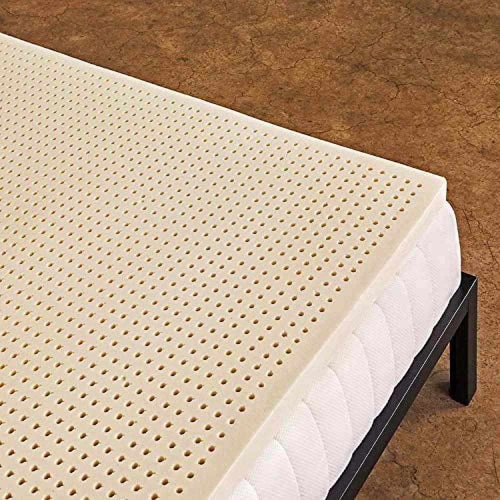 Pure Green Natural Latex Mattress Topper - Medium Firmness - 1 Inch - Twin Size (GOLS Certified Organic)