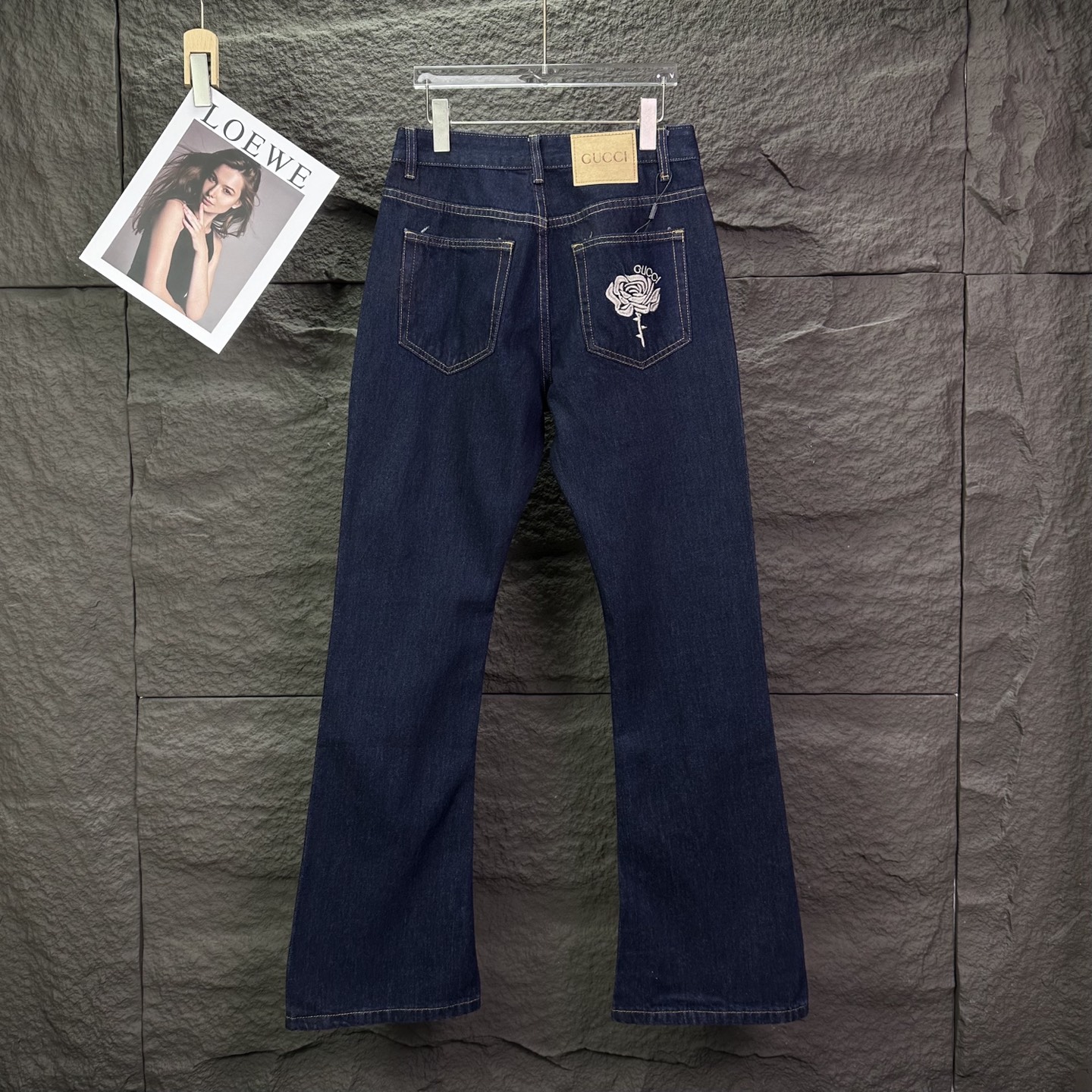 Gucci dark flare denim jeans