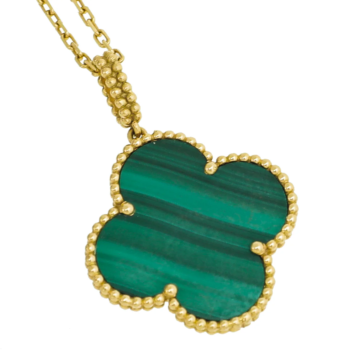 Van Cleef & Arpels 18K Yellow Gold Malachite Magic Alhambra Long Necklace