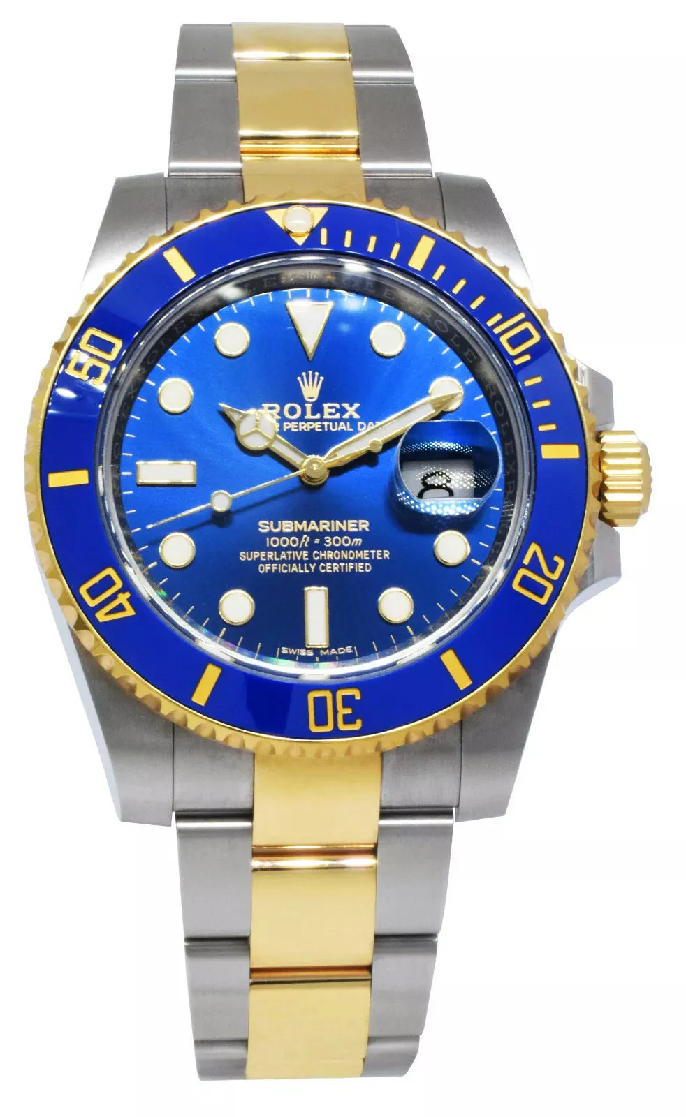 Rolex Watch Submariner Date Blue Dial Gold and Steel