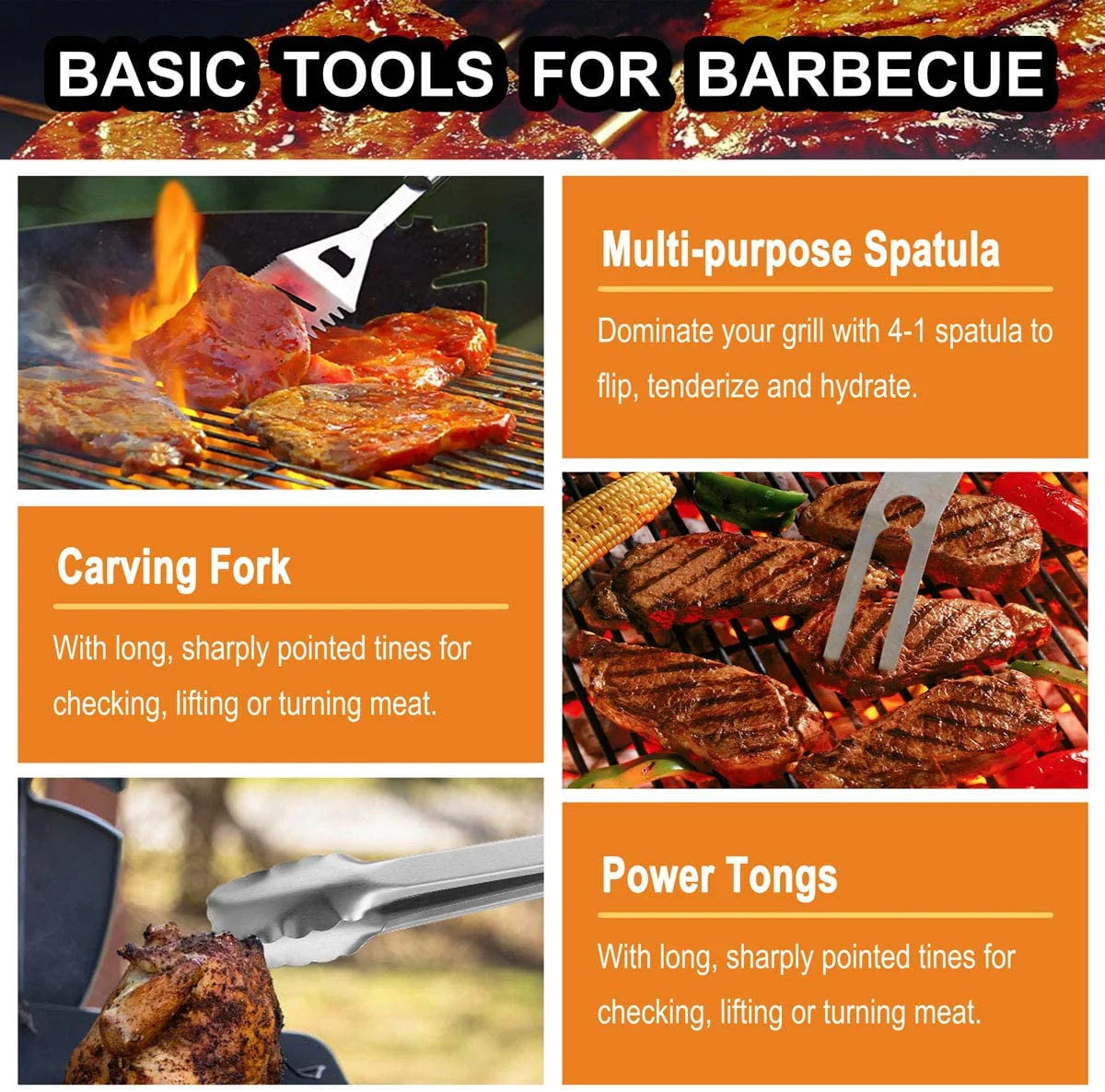 BBQ Grill Accessories Set, Stainless Steel Griddle Tools Kit for Blackstone and Camp Chef, 38Pcs Grill Utensils Set for Barbecue
