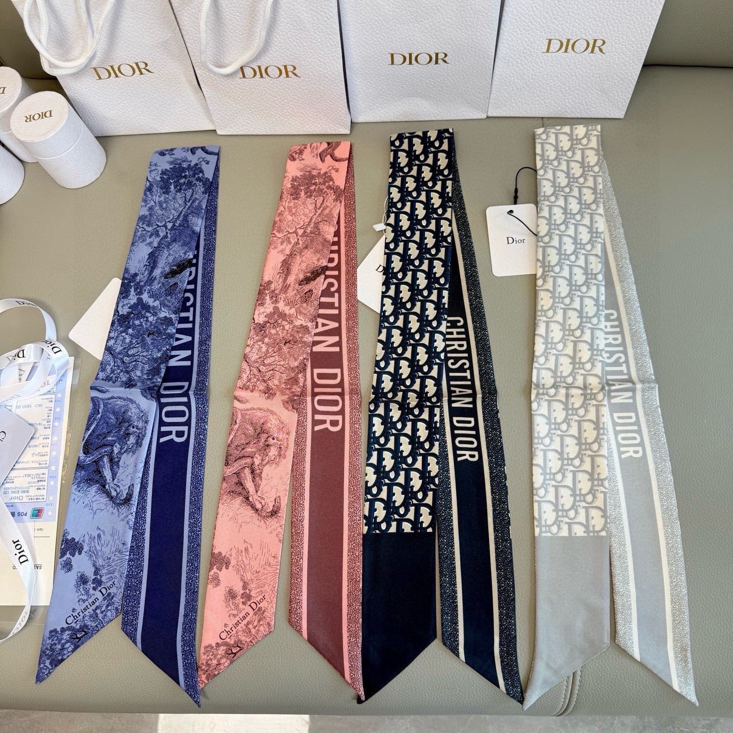 D Iconic Pattern Hair Band Silk Scarf YVTS0301009