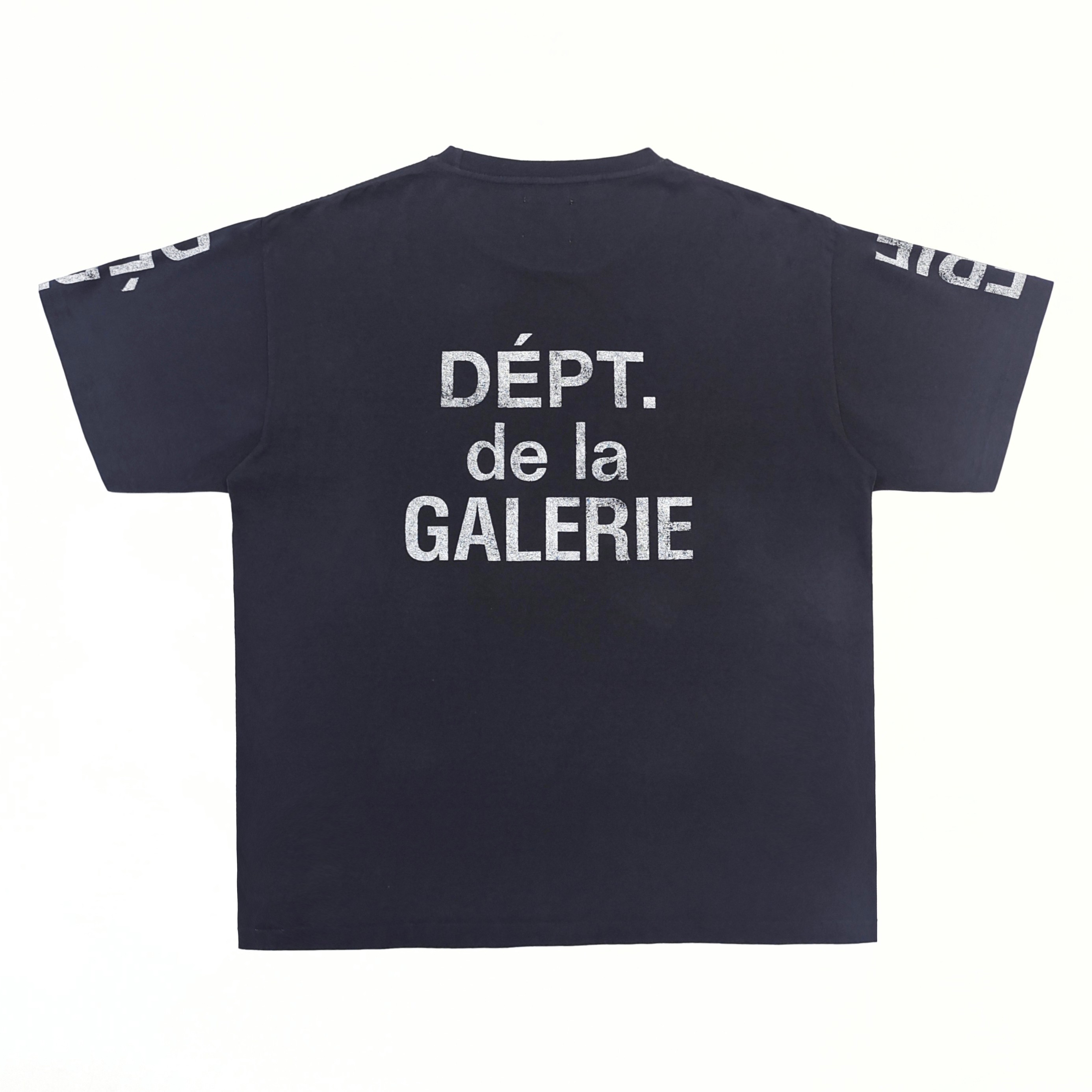 1:1 GD vertical letter large French washed black T-shirt short sleeve