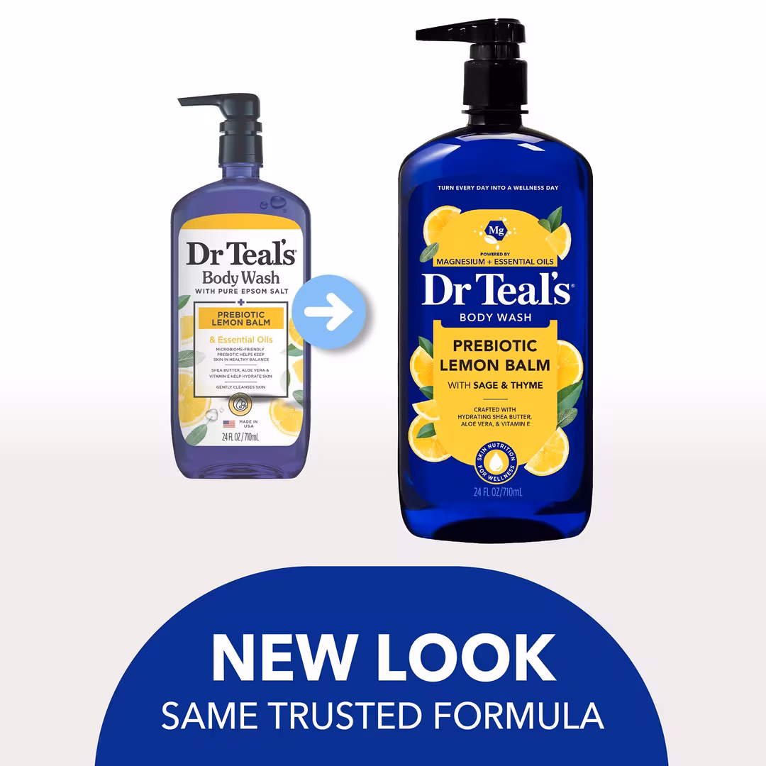 Dr Teal's  Body Wash with Prebiotic Lemon Balm and Essential Oil Blend