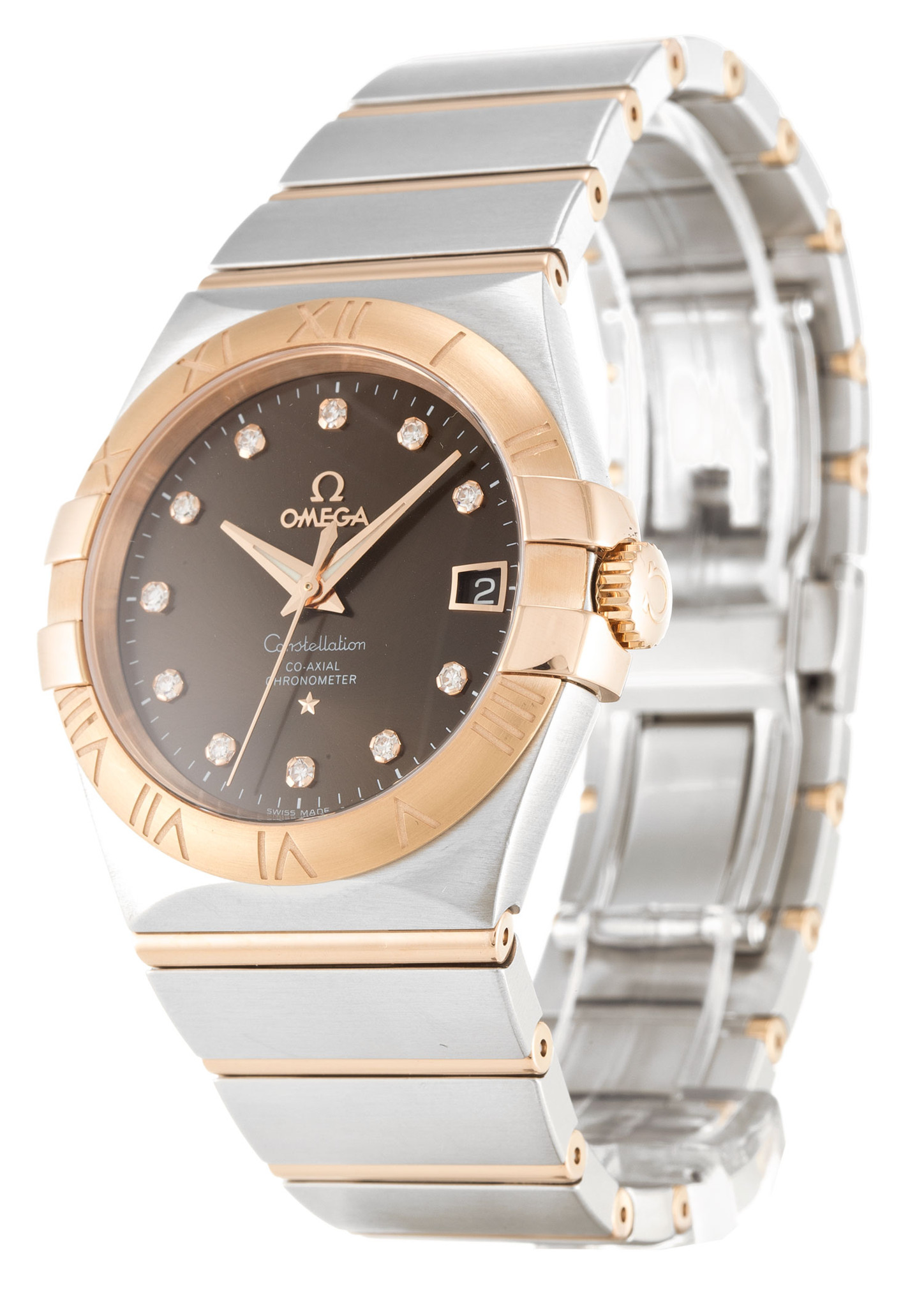 Replica Omega Constellation Chronometer Black Dial Diamond Markers 123.20.35.20.63.001 35MM