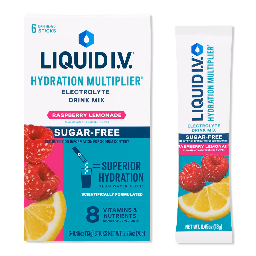 LIQUID I.V.  Hydration Multiplier Electrolyte Drink Mix Sugar Free Raspberry Lemonade