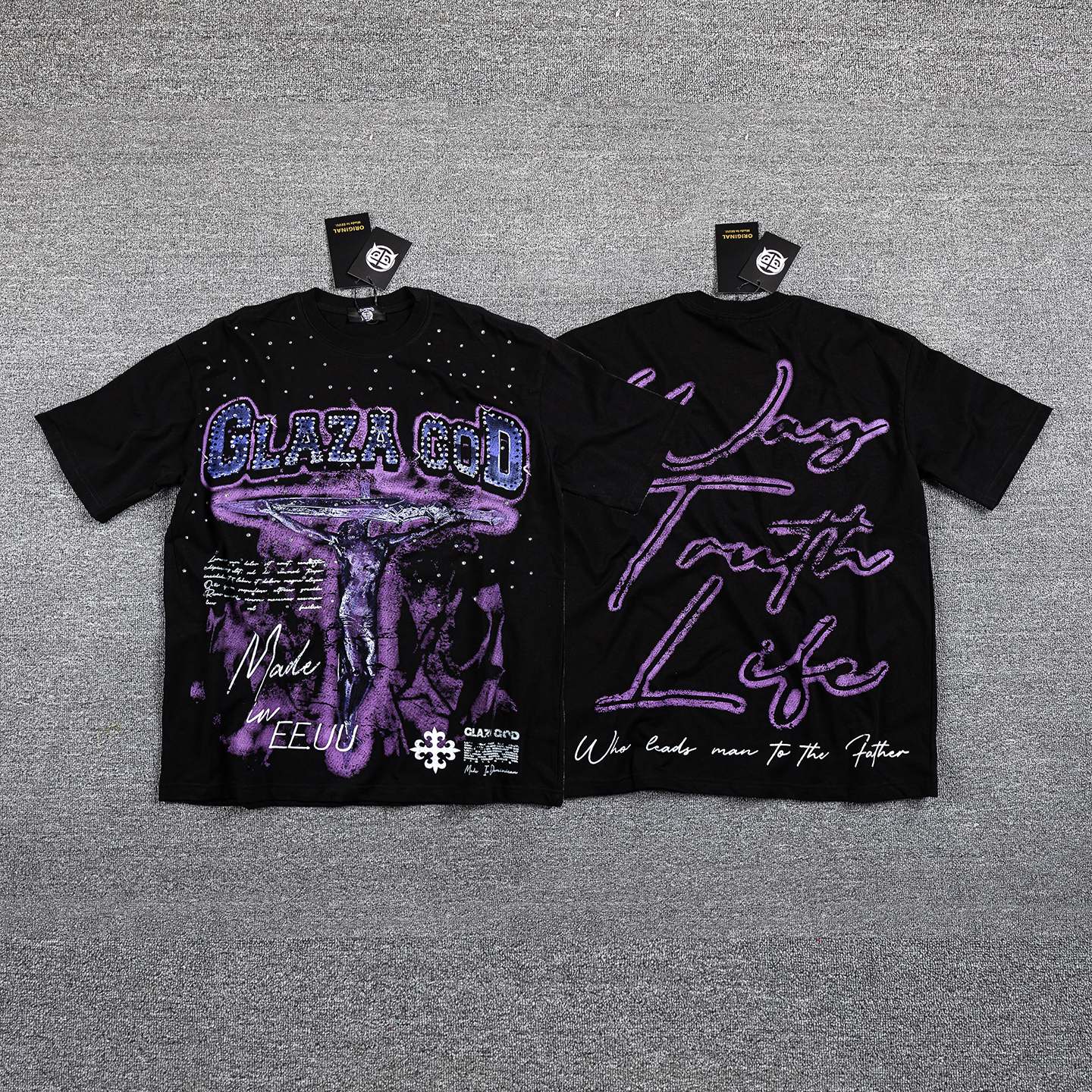 15/5000 Glaza God Beaded Short-Sleeved T-shirt