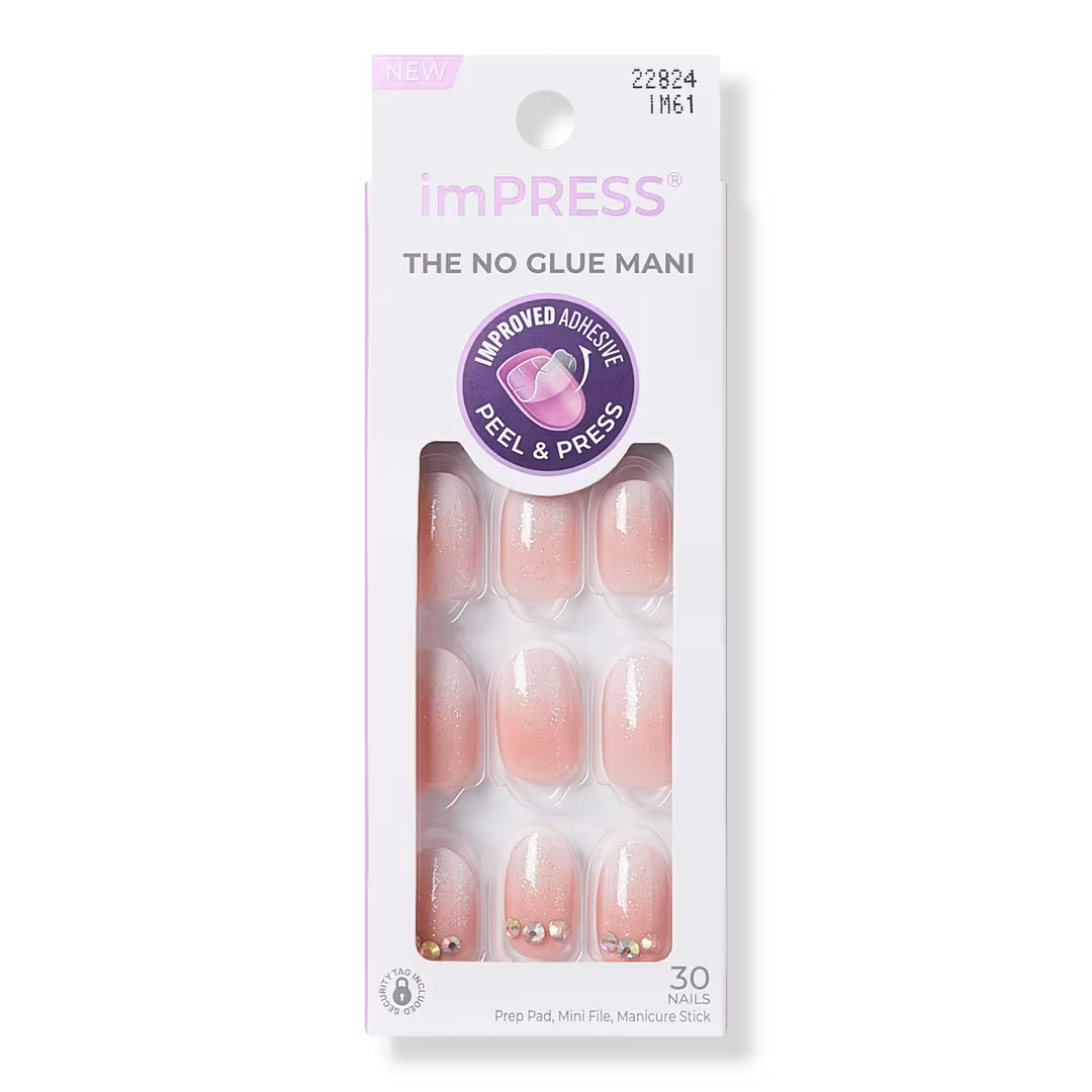 Kiss  Impress Design Short Squoval Press On Nails, Good 4 You