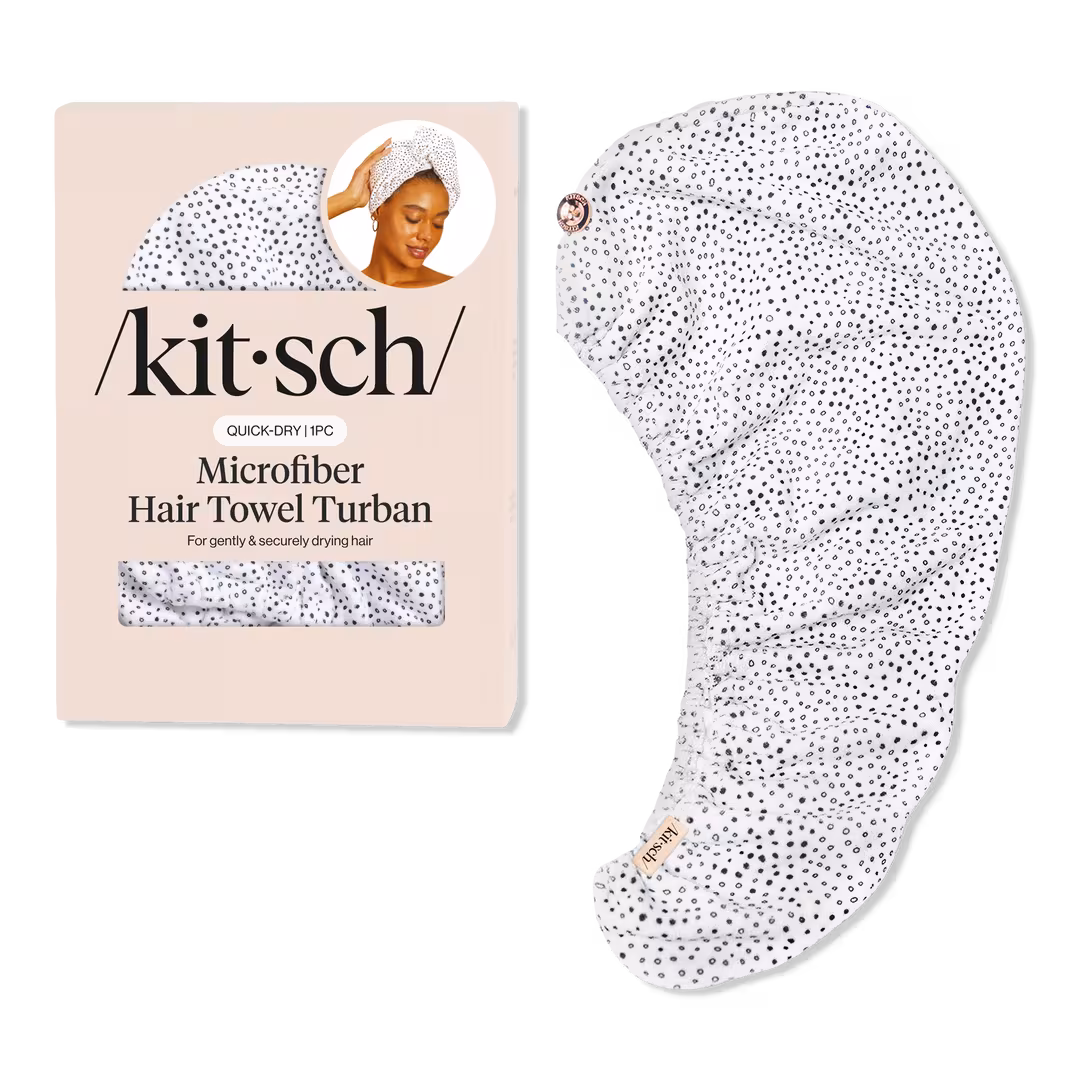 Kitsch  Micro Dot Quick Drying Microfiber Hair Towel