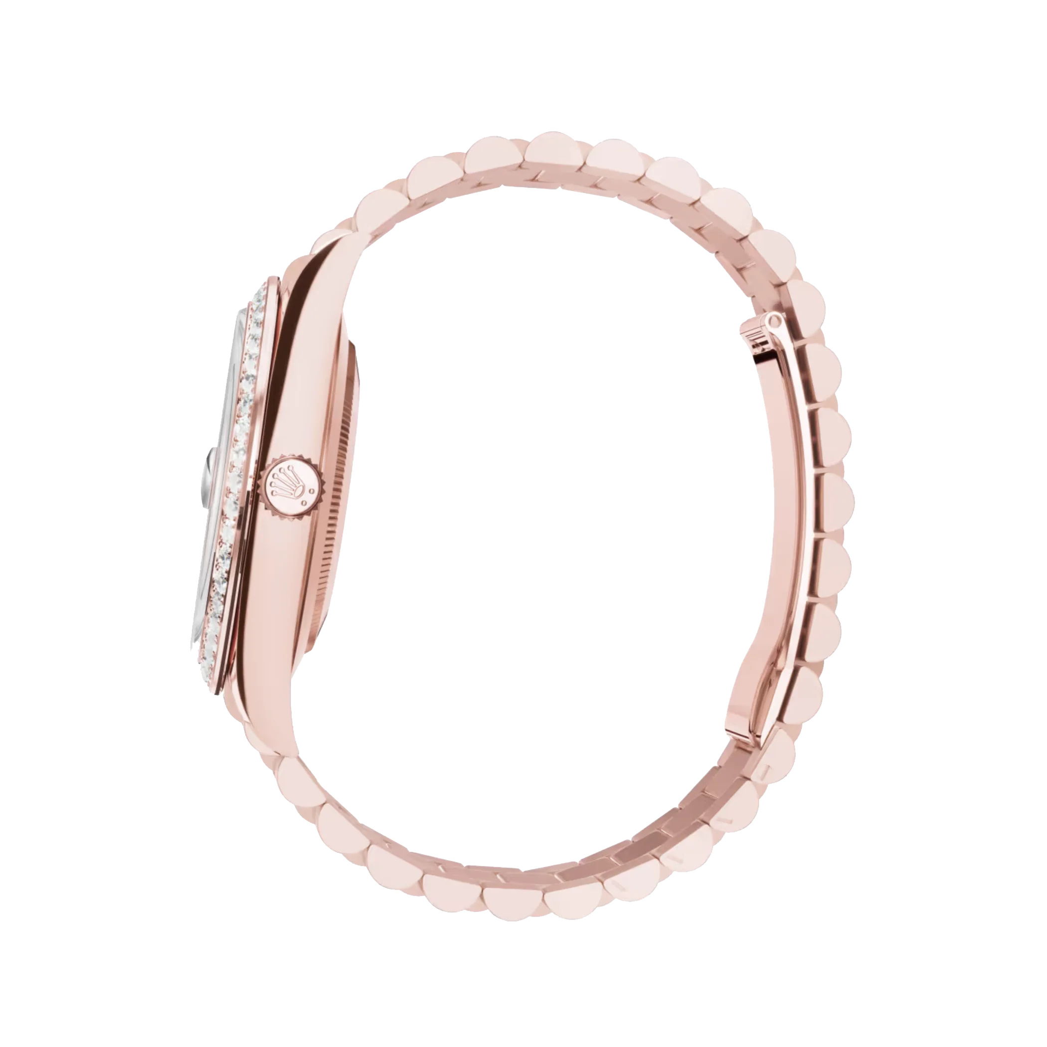 Rolex Day-Date: 40 Everose gold, olive-green dial, fluted bezel, President bracelet, m228235-0025
