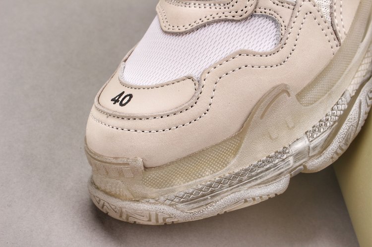 Men’s Triple S Mesh & Leather Sneakers White Replica