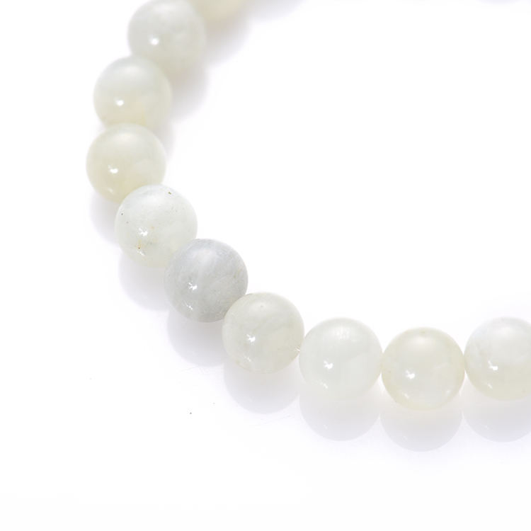 SER5-Moonstone Beaded Bracelet with Buddha Charm