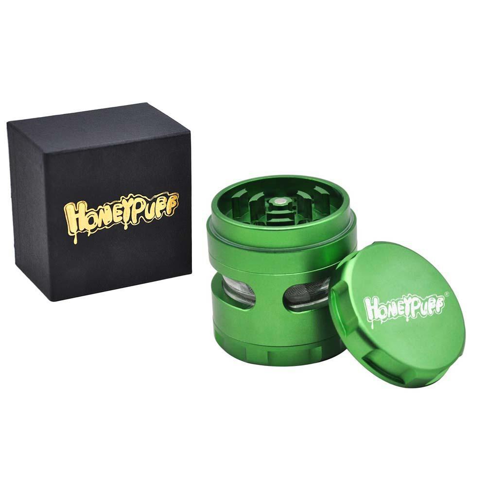 Honeypuff 4 Layer Herb Grinder with Transparent Window 61 MM (7 Color)