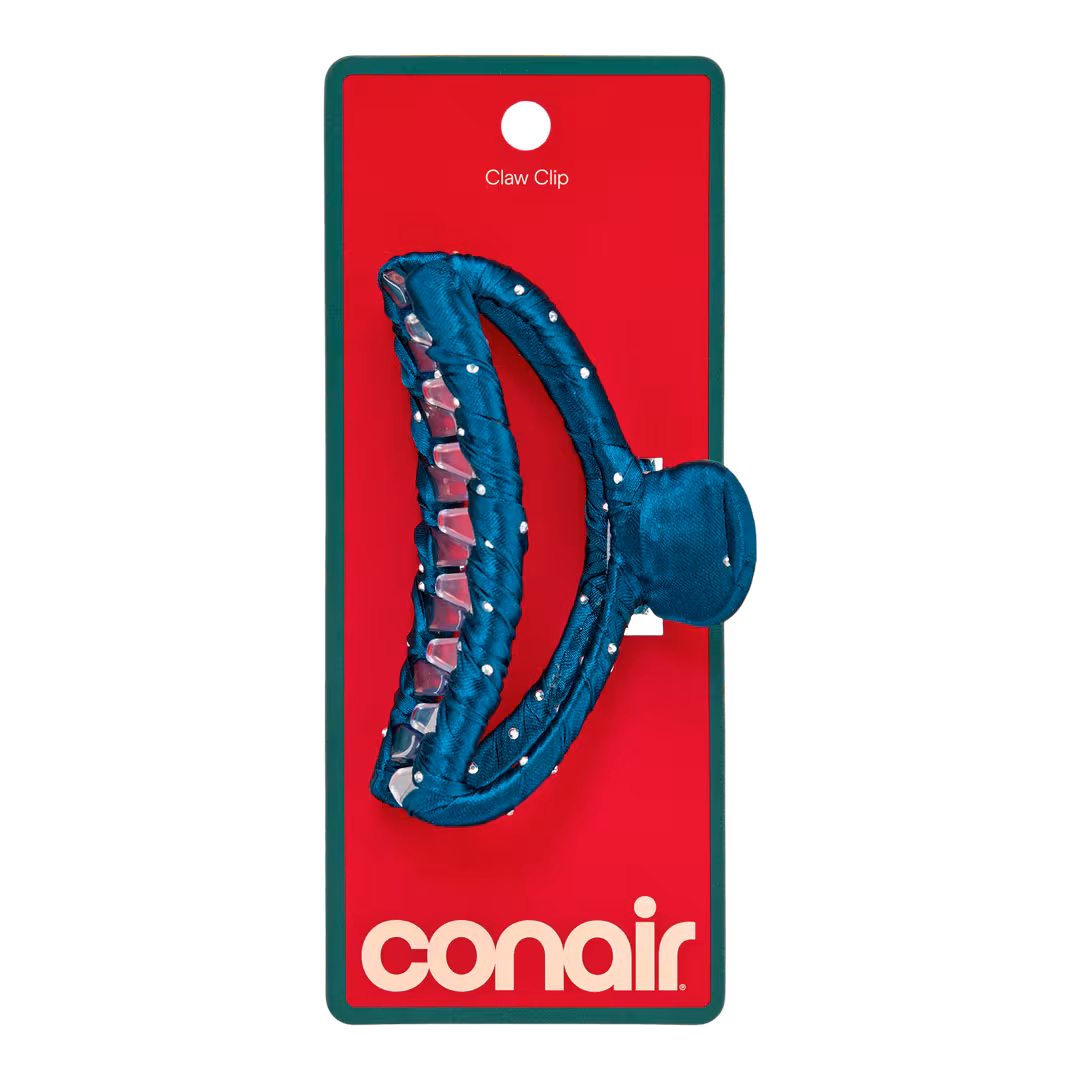 Conair Accessories  Satin Fabric-Wrapped Claw Clip with Rhinestones