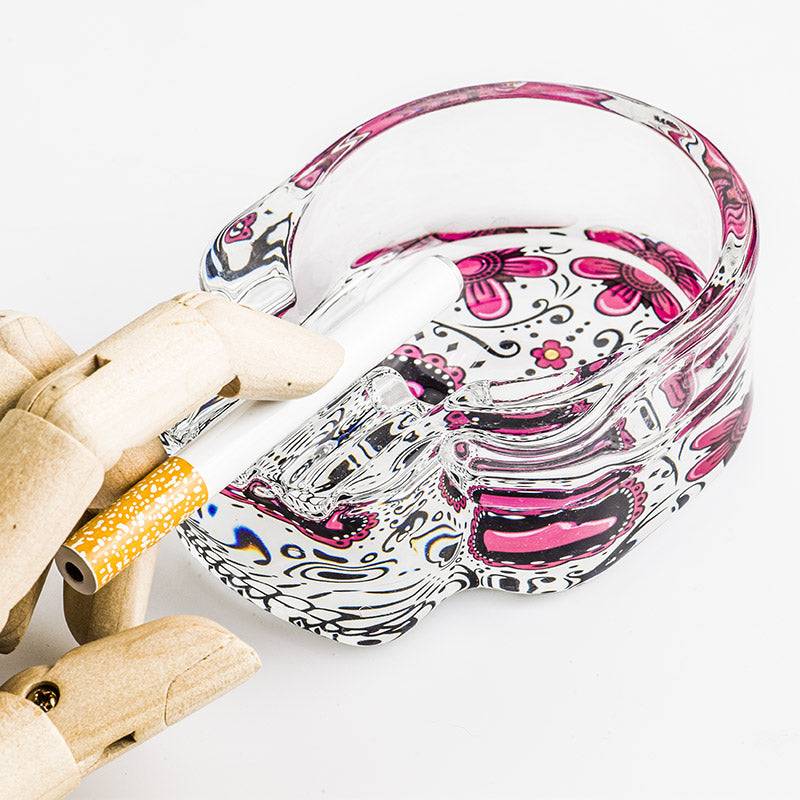 Skull Glass Cigarette Ashtray (Random Pattern)