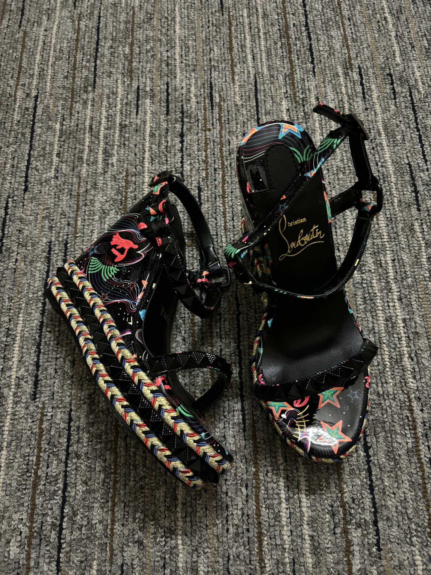 Christian Louboutin Madmonica Spikes Wedge Sandals