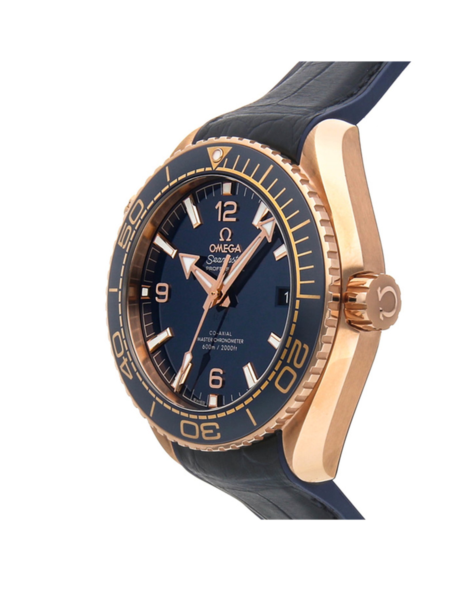 Replica Omega Planet Ocean Blue Dial Blue Leather Strap with 215.63.44.21.03.001 43.5MM