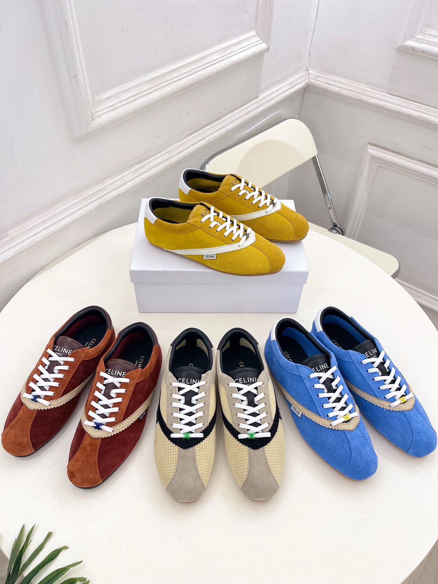 Celine Suede Low-Top Sneakers