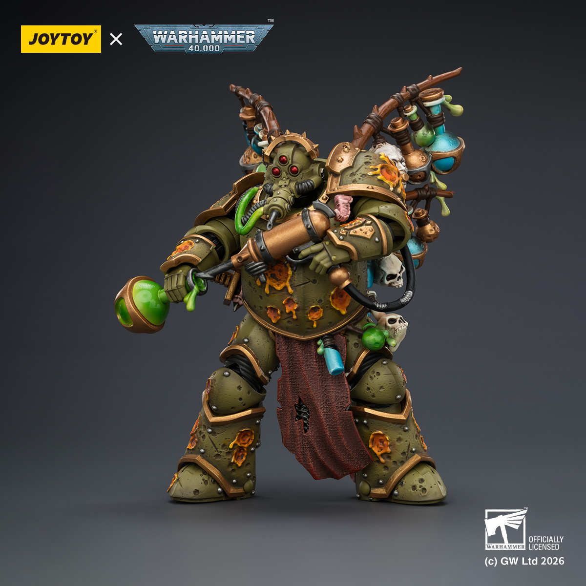 JOYTOY Warhammer 40k 1: 18 Death Guard Biologus Putrifier and Tallyman - JOYTOY WORLD