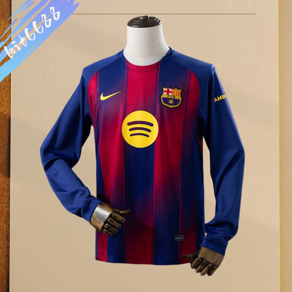 2025/2026 Barcelona home  Long Sleeve Football Jersey (Fans)