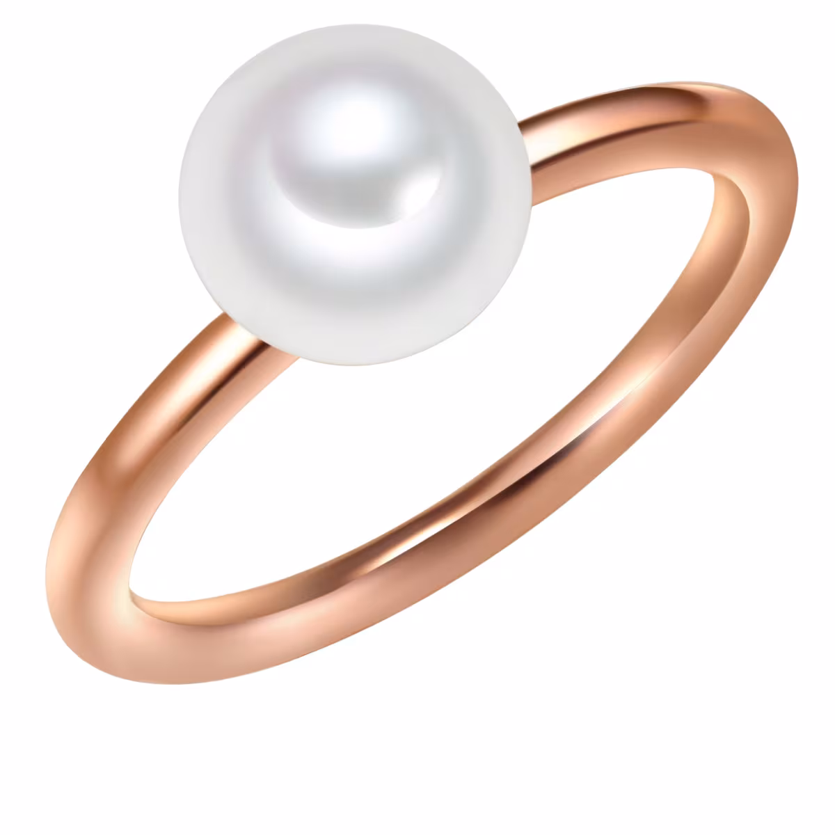 Ring Sterling Silber Süßwasser-Zuchtperle in Roségold