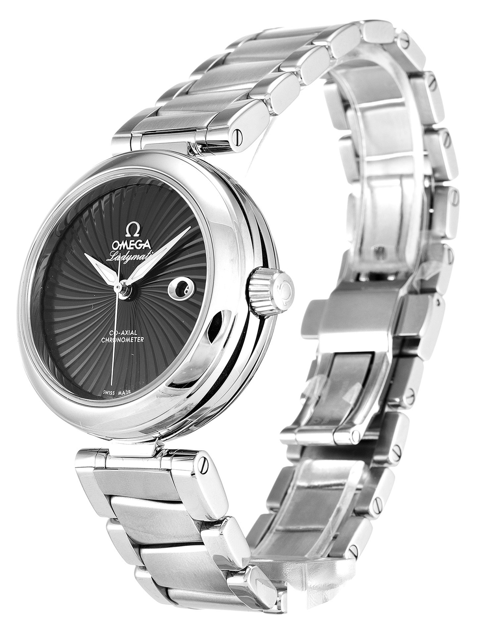 Replica Omega De Ville Ladymatic Black Dial Stainless Steel Strap 425.30.34.20.01.001 34MM
