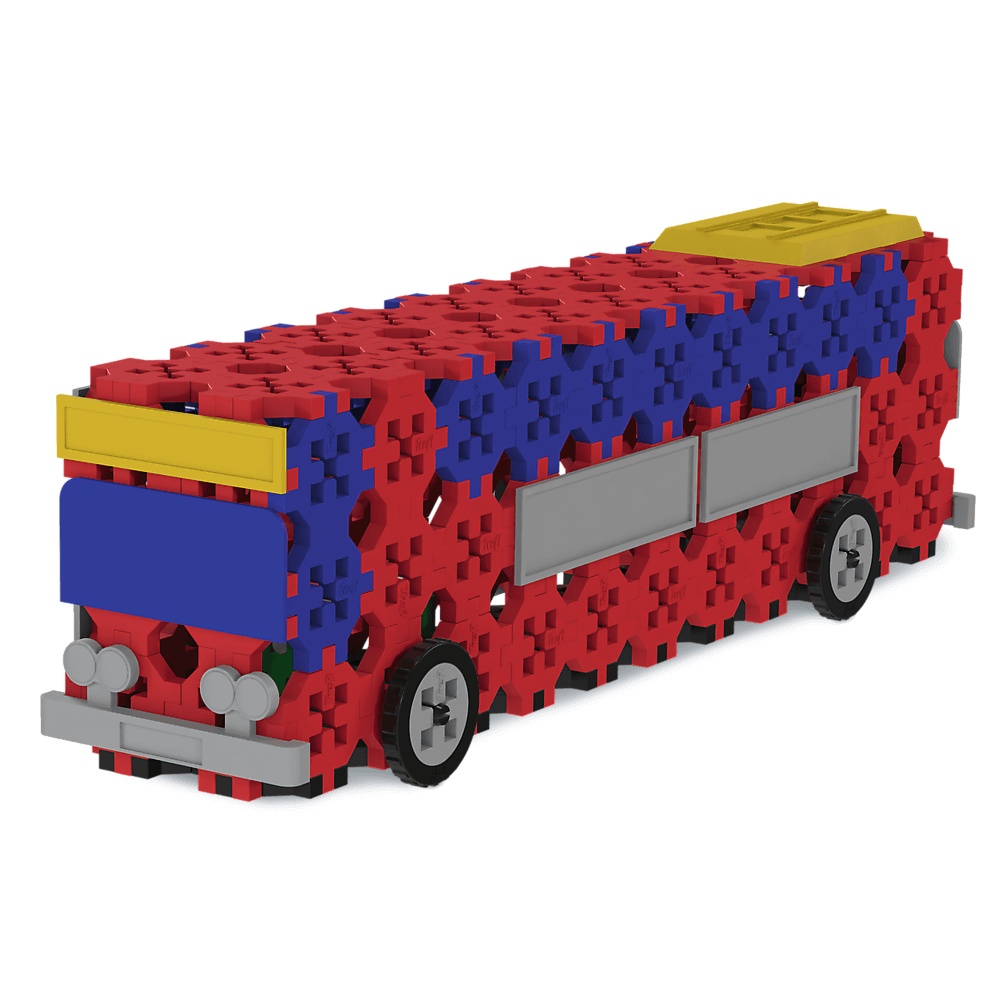 Zestaw Klocków Connect 2W1: Autobus / Auto Z Naczepą