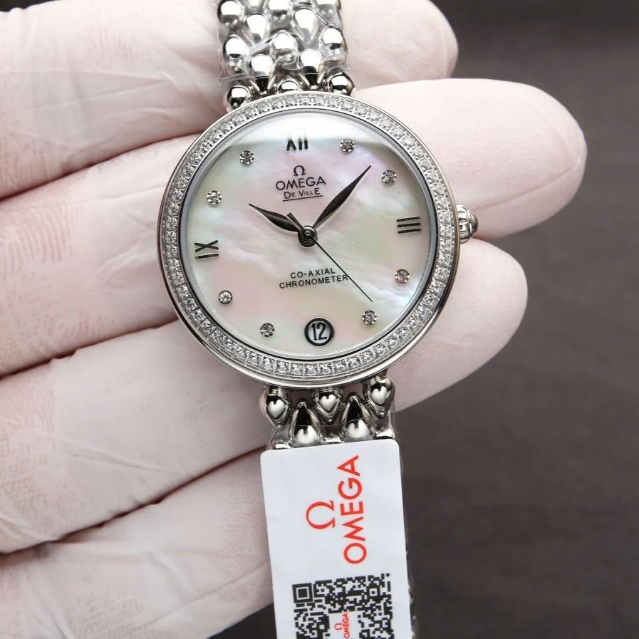 Omega Watch DEVILLE PRESTIGE 32MM STEEL DIAMOND BEZEL MOP DIAL