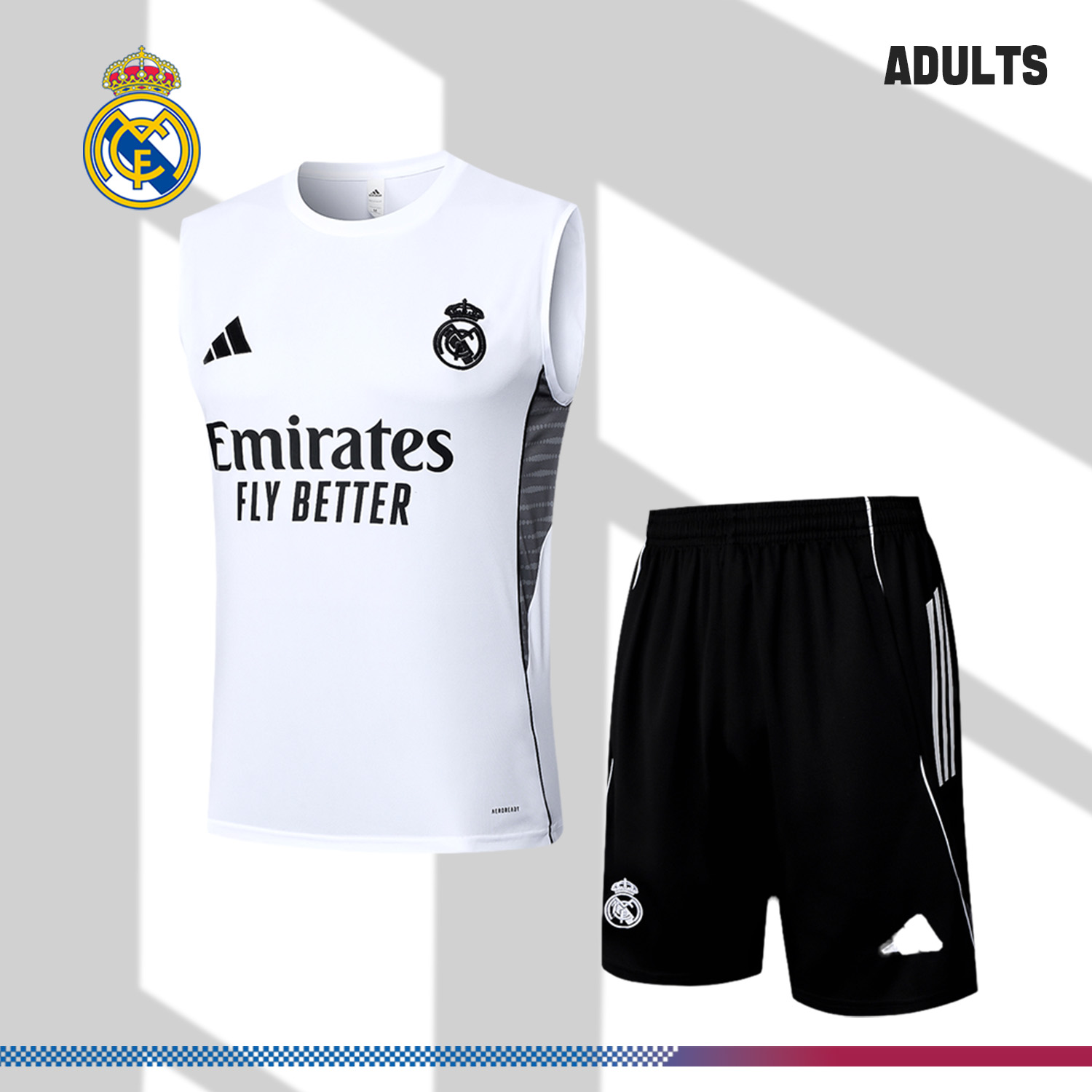2024/2025 Real Madrid white adult vest training suit (Adult Kit)