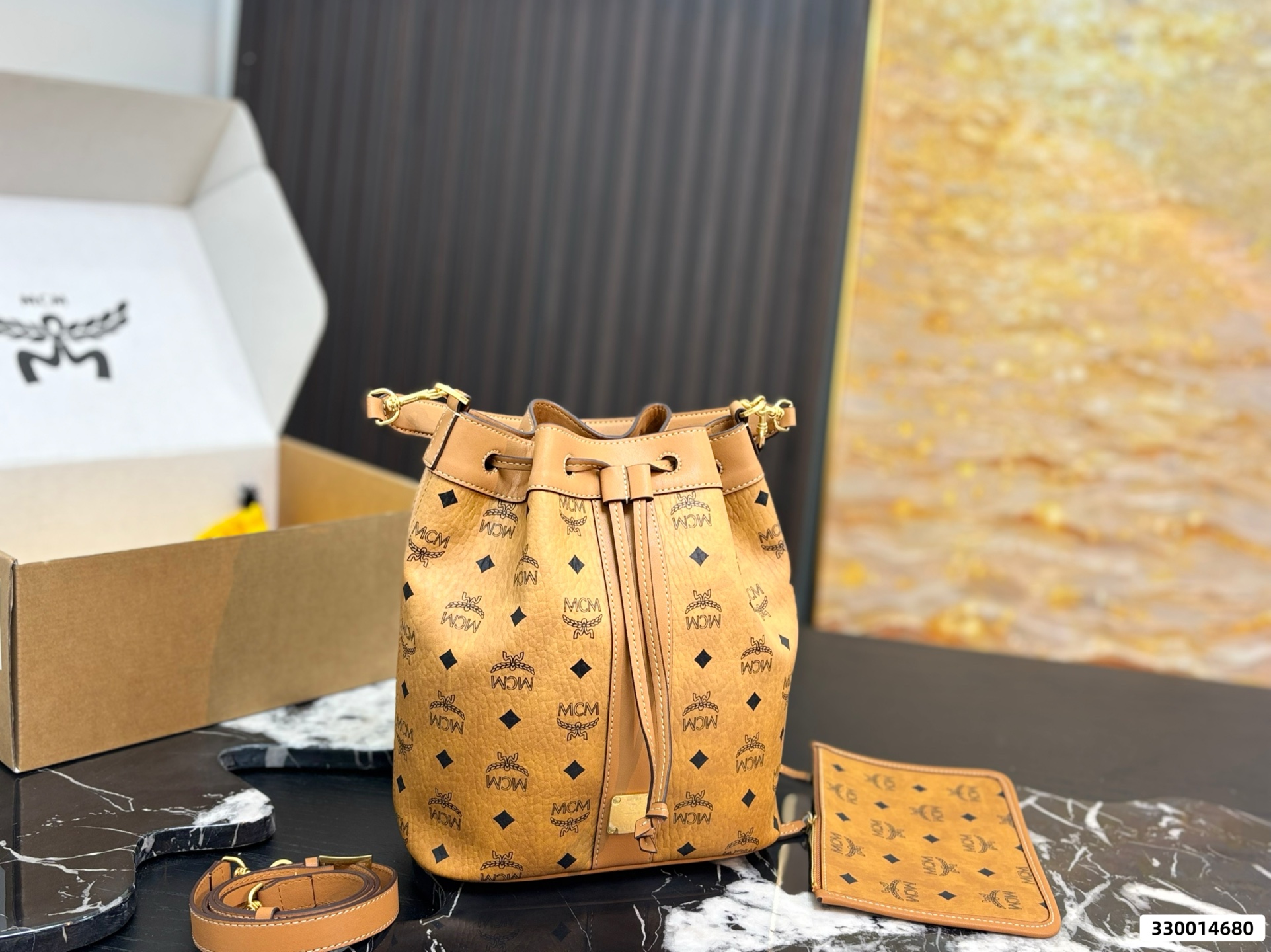 MCM Large Dessau Drawstring Bag