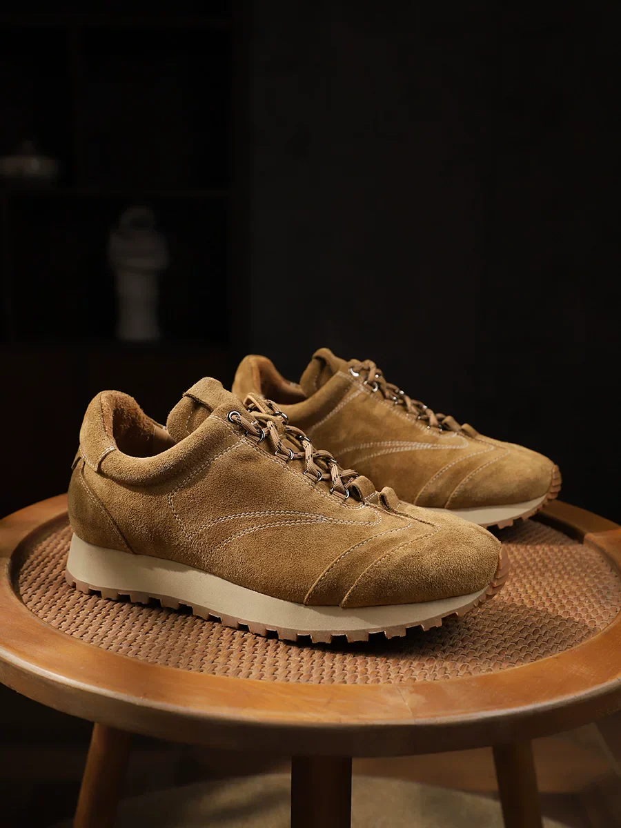 Men's washed horse skin Forrest Gump shoes