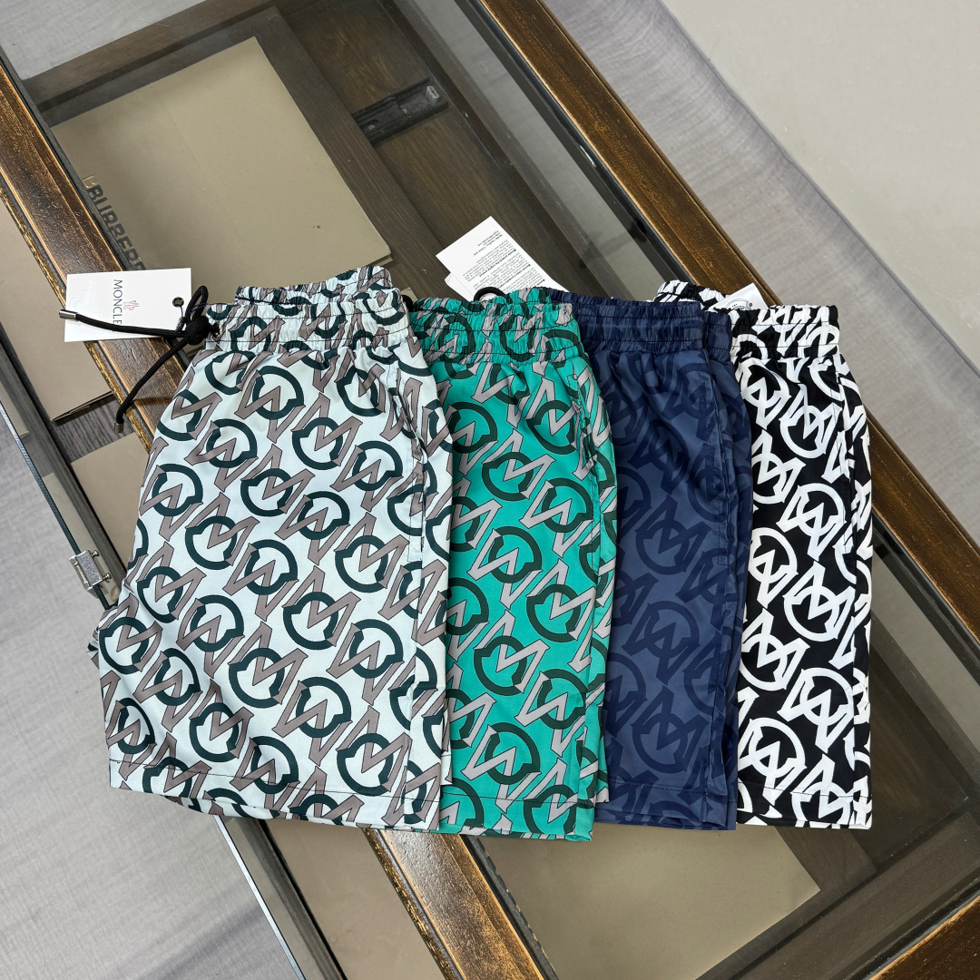 Moncler Style All-Over Geometric Monogram Shorts