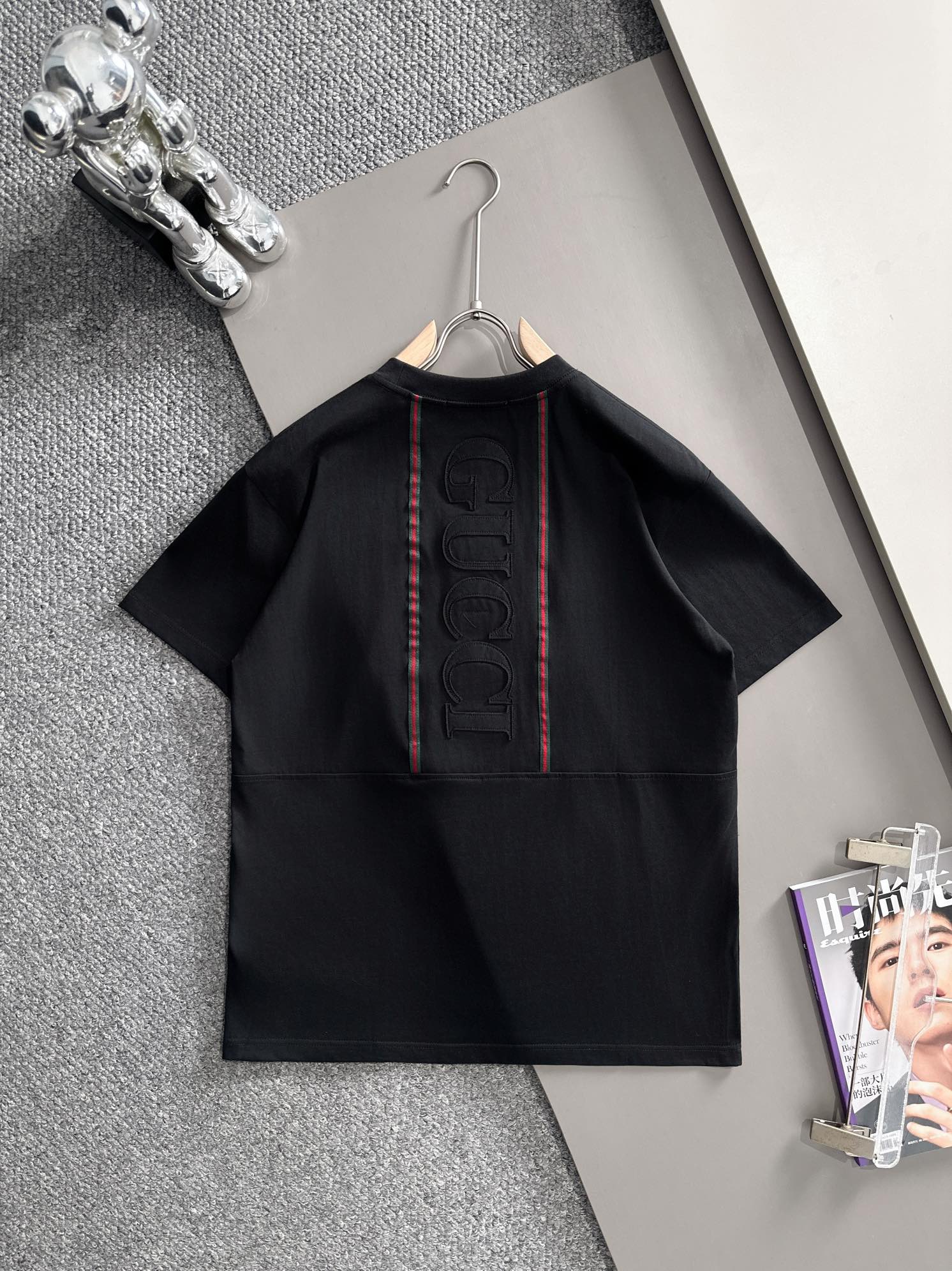 Gucci Ribbon-Patterned Short-Sleeve T-Shirt