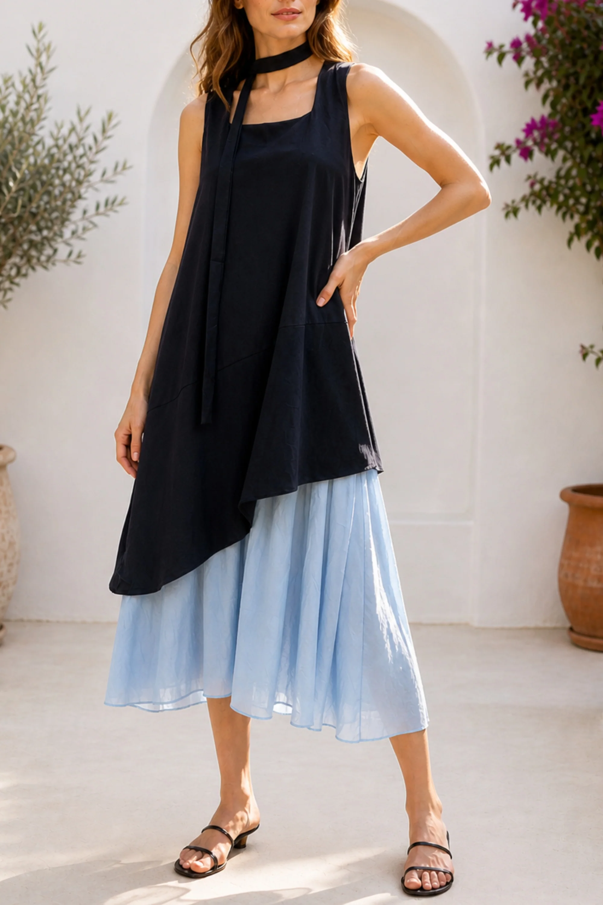 Aeris Noir Flow Dress