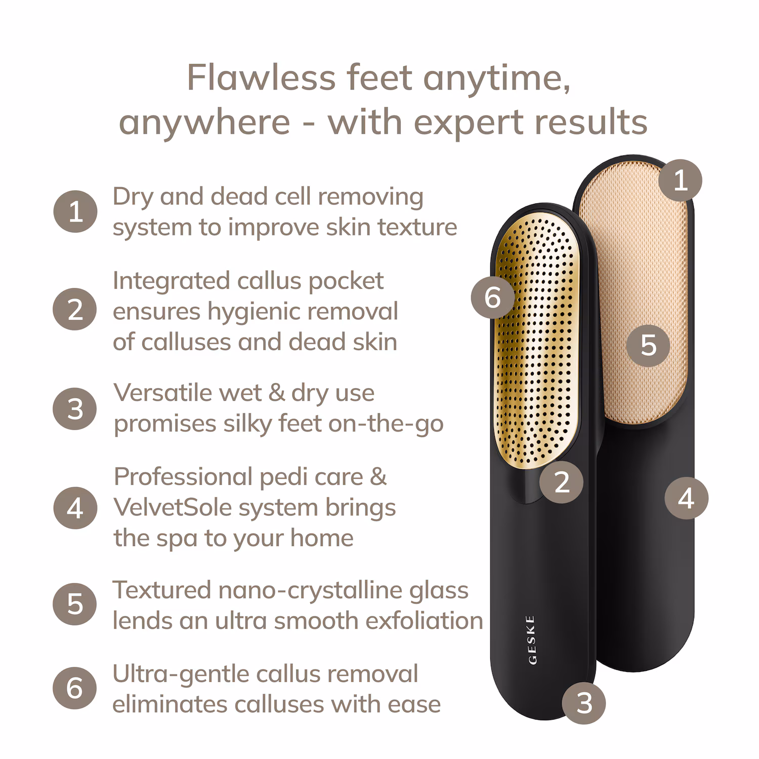 GESKE Dual Foot File & Smoothener | 6 in 1