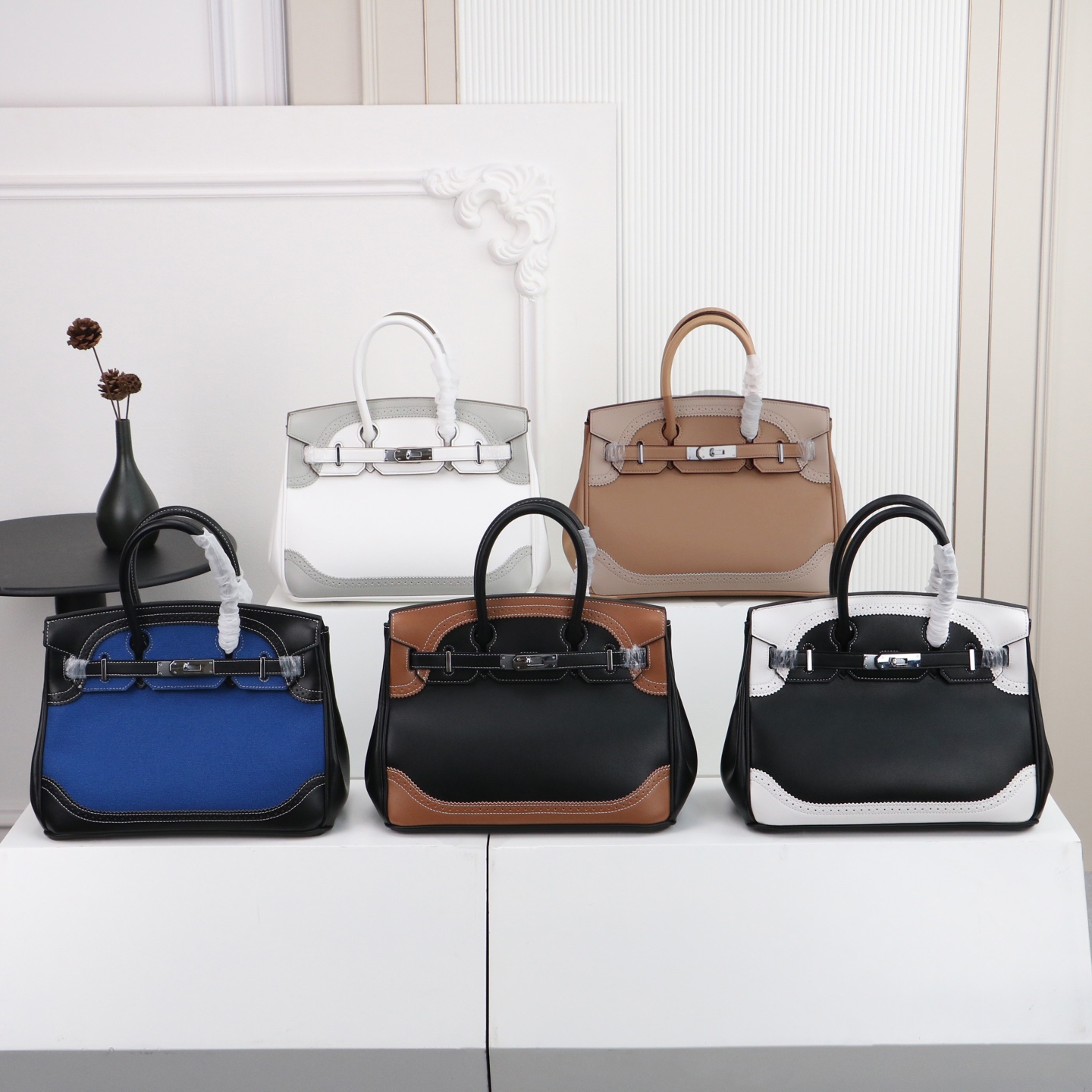 Hermes Birkin 30 Ghillies in Denim Canvas and Leather