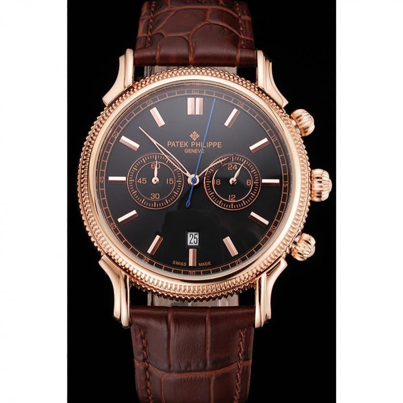 Patek Philippe Chronograph Dial Black 40 mm, Rose Gold Plated