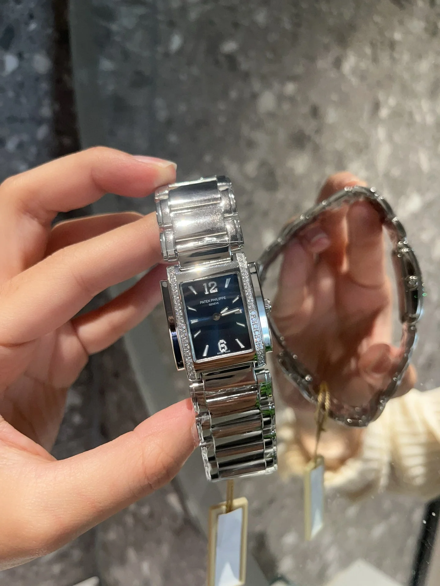 Patek Philippe Diamond Bezel Silver 30mm Twenty-4 Watch