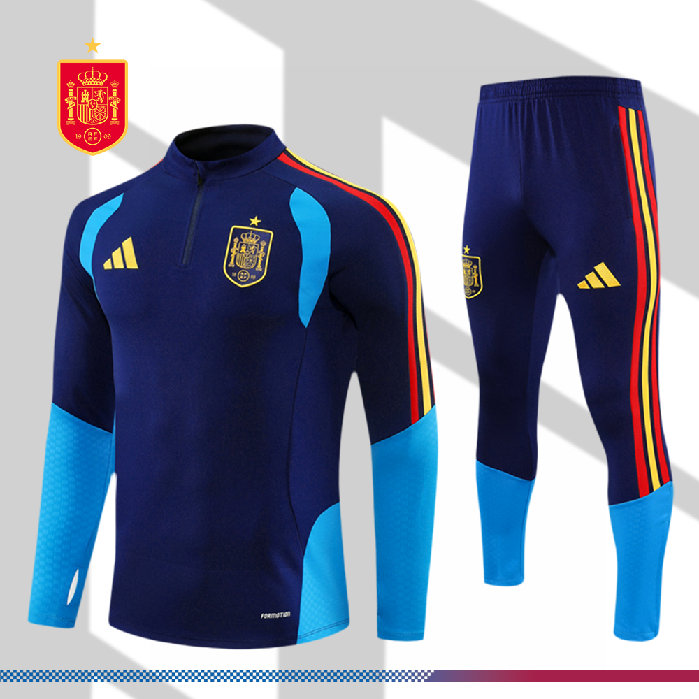 2026/2027 Spain Kids Half Zip Training Clothes (Kids Kit)