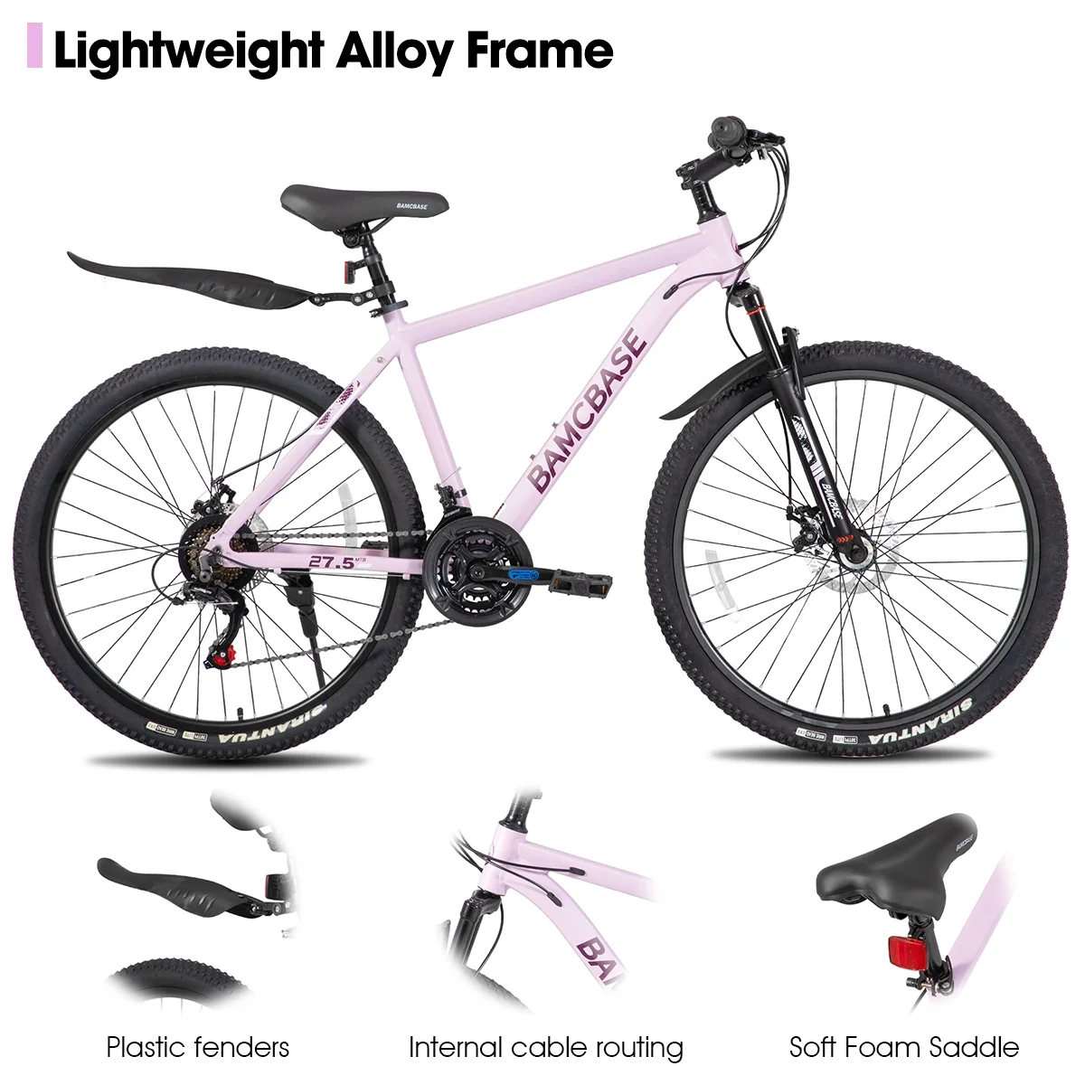 HILAND 26 Inch Mountain Bike, Mens and Womens Aluminum Frame MTB with 21 Speeds, Dis Brake, Hardtail Bicycle for Adults