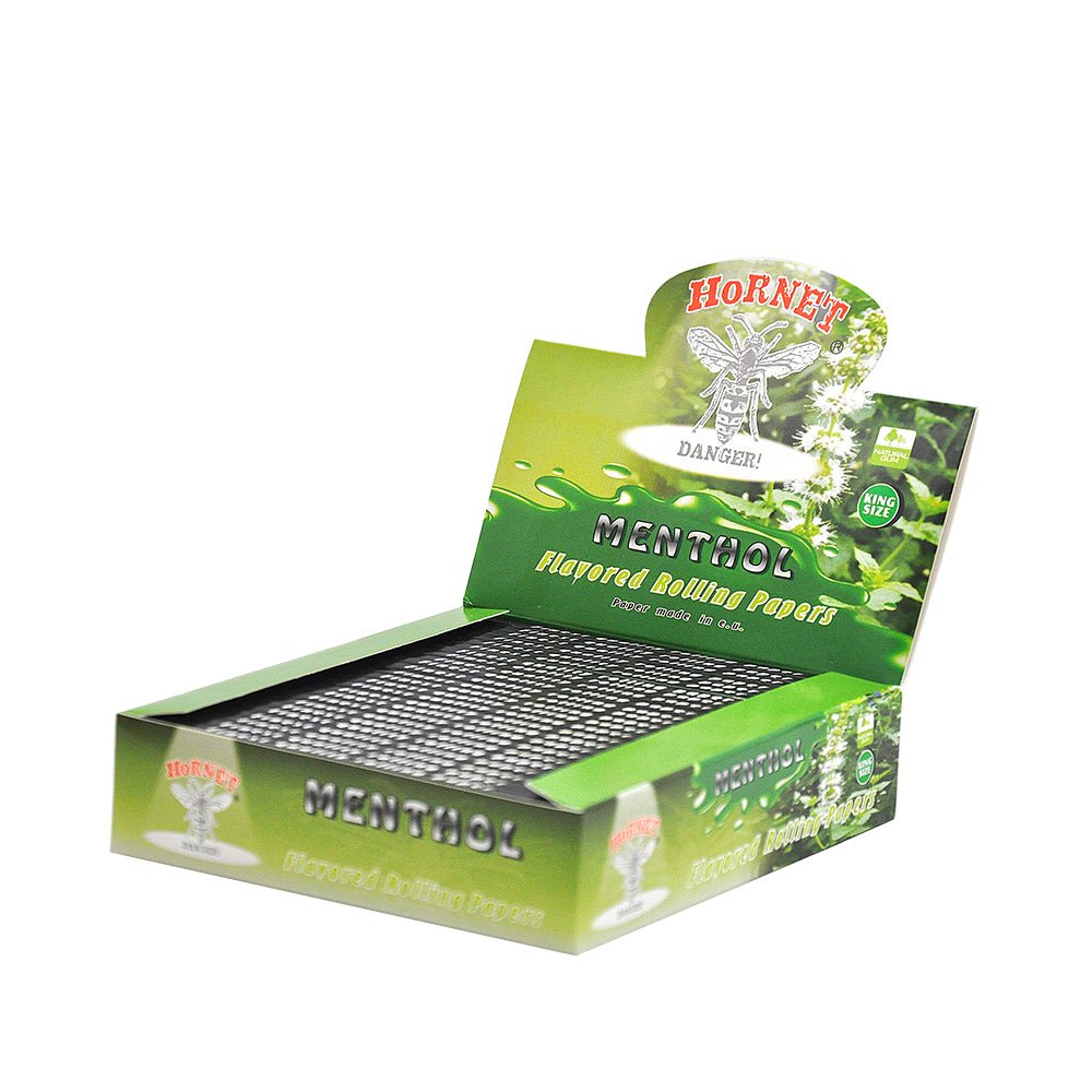 Hornet Menthol Flavored Rolling Paper Box of 25 Booklets/800 sheets