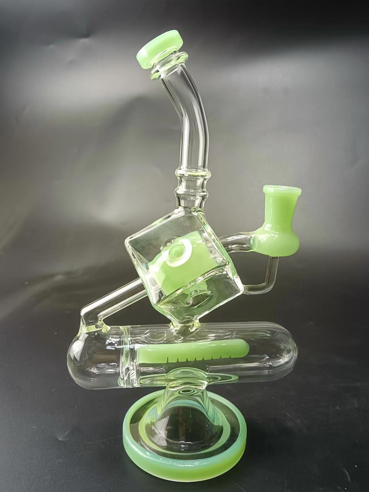 9 Cube Glass Recycler Dab Rig