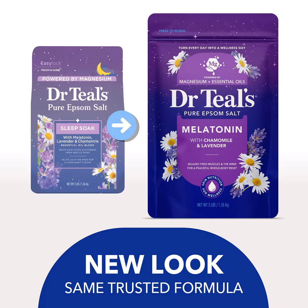 Dr Teal's  Pure Epsom Salt Soak with Melatonin, Lavender & Chamomile Essential Oils