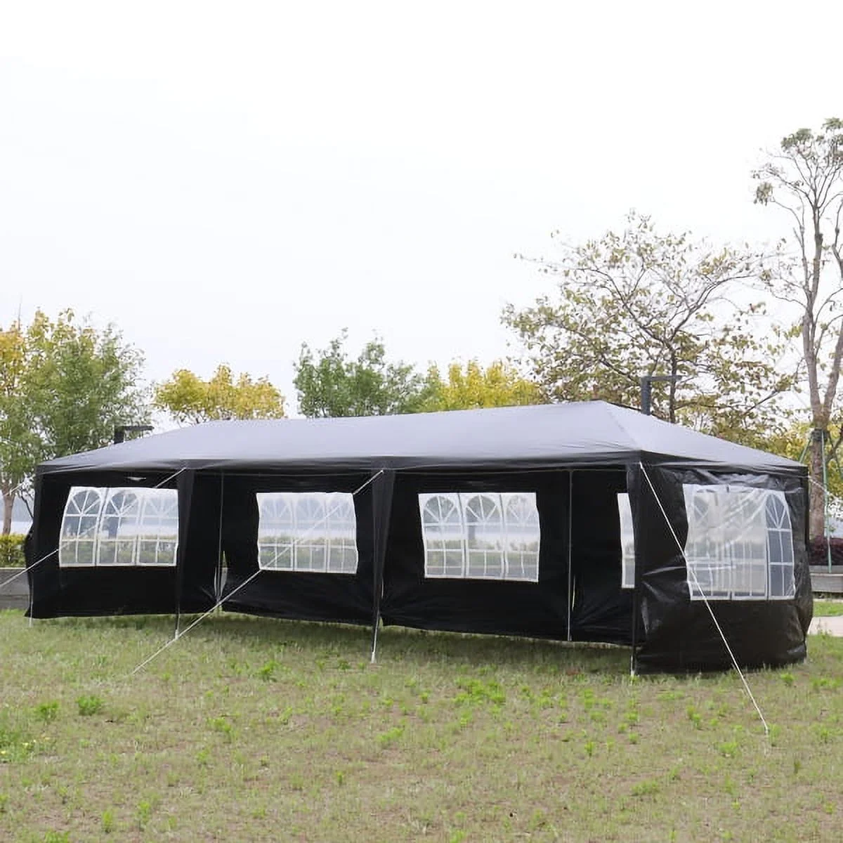 10'x30' Outdoor Party Tent with 8 Removable Sidewalls Waterproof Canopy Patio Wedding Gazebo, Black