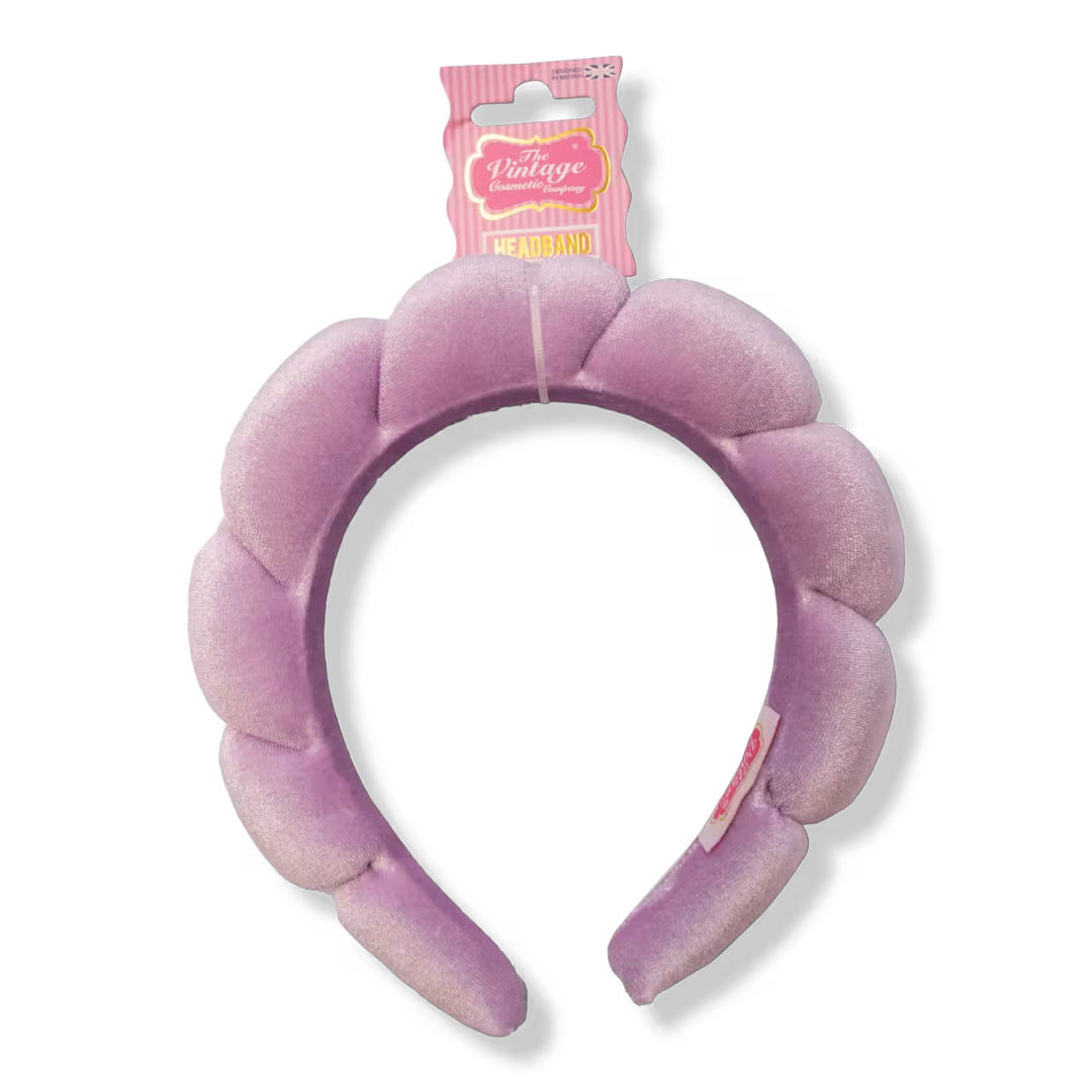 The Vintage Cosmetic Company  Padded Lilac Velour Spa Headband