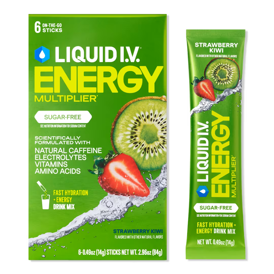 LIQUID I.V.  Energy Hydration Multiplier Electrolyte Drink Mix Sugar-Free Strawberry Kiwi