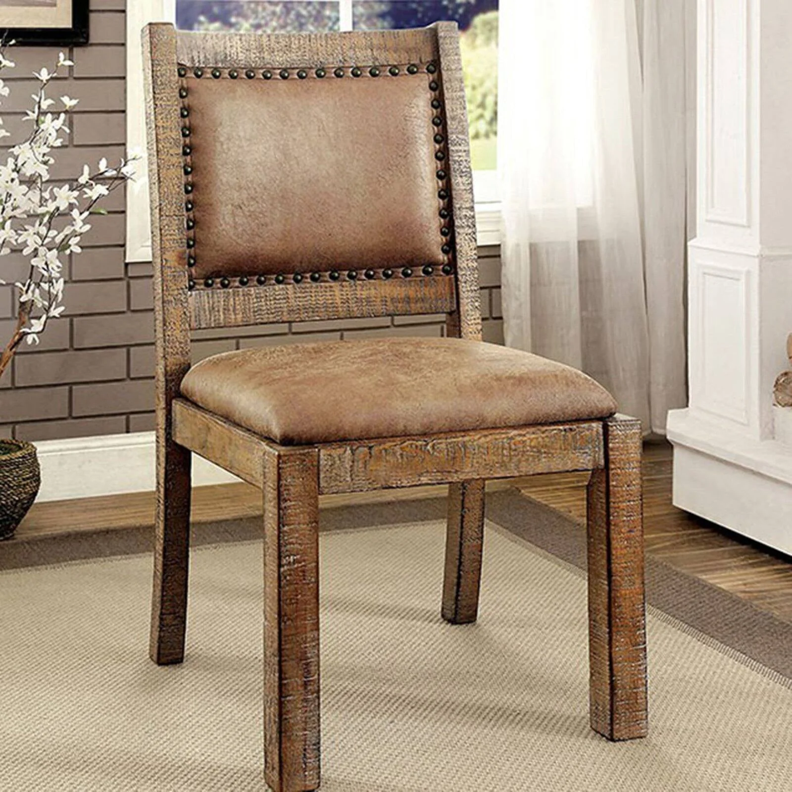 Benzara Colette Upholstered Dining Side Chair - Set of 2