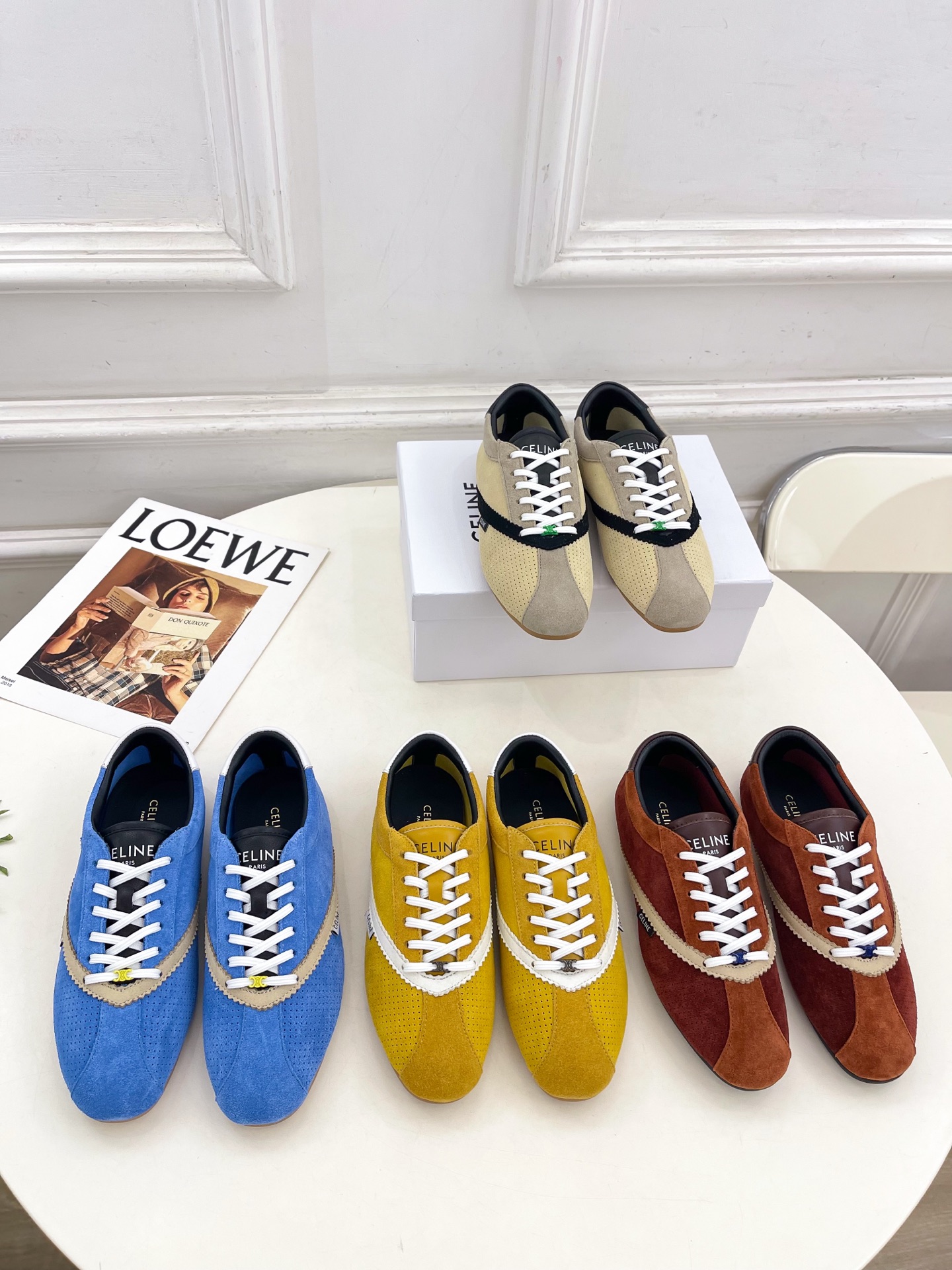 Celine Suede Low-Top Sneakers