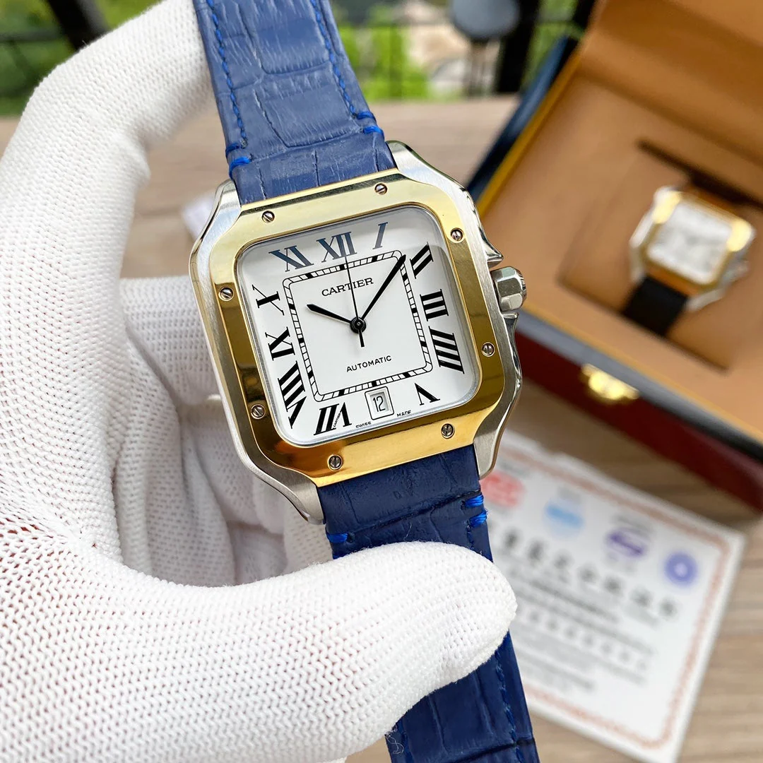 Cartier Watch SANTOS 38MM GOLD STEEL AUTOMATIC LEATHER